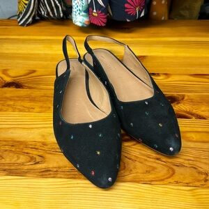 Madewell Black Polka DotMulticolor Slingback Flat size 8.5